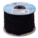Кружево на сетке 67 мм / 10 м, черный, Gamma GKMB-6701M