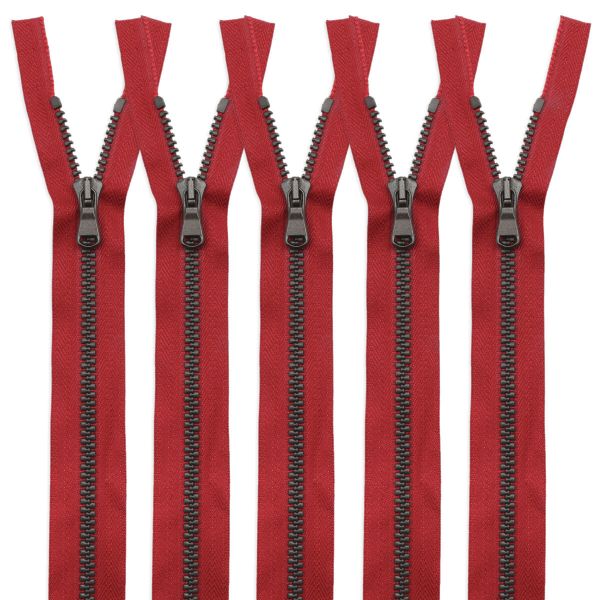 Молния трактор Arta Т6 (6 мм) 1 зам., н/раз., 18 см, (2075) NOIR 008 красный/1000 брунит, 10 шт