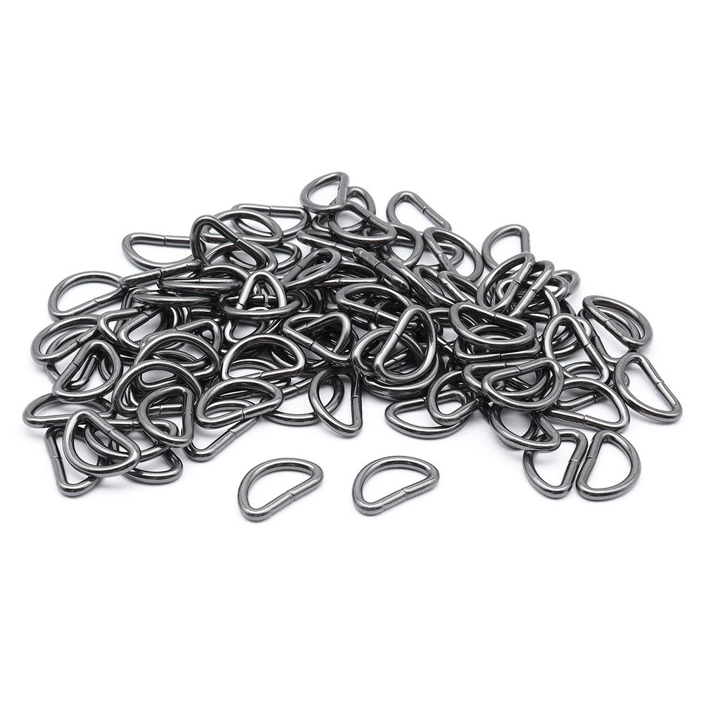 Полукольцо сварное металл 15.0 мм (in), (внешн. 20х12 мм, ⌀2.5 мм), 100 шт, чер.никель ГР, 6063