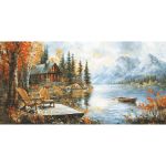 Набор для вышивания нитками Luca-S G716, гобелен Отголоски золотого сезона, 44х22см