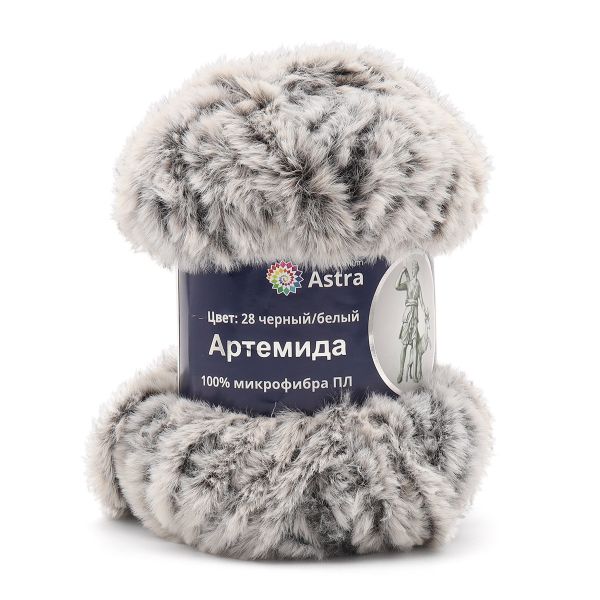 Пряжа Astra Premium (Астра Премиум) Артемида / уп.3 мот. по 100 г, 60 м, 28 черно-белый