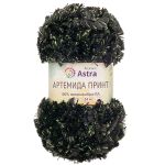 Пряжа Astra Premium (Астра Премиум) Артемида Принт / уп.2 мот. по 100 г, 34 м, 05 черный/зеленый