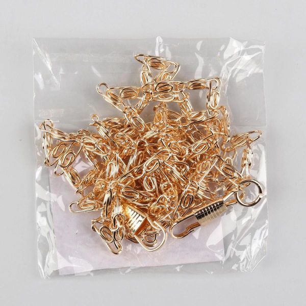 Цепочка для сумки с карабинами 120см 13х4мм золотой