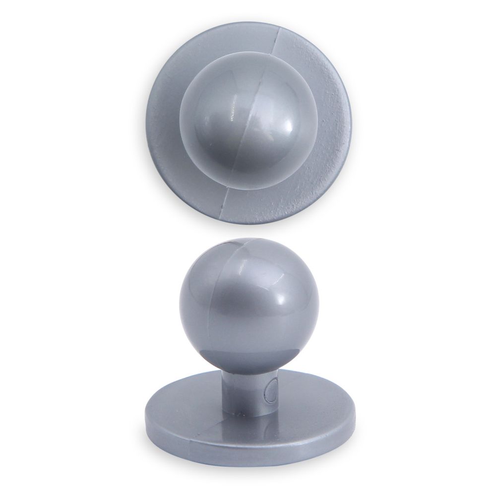 Пуговицы Пукли для поварских курток 12 шт, 10мм (d основания=18мм, h=16мм) (серебро)