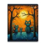 Тетрадь ученическая общая, матовый сплошной лак+запечат.форзац+титул лист A5+ 48 л. на скобе 65 г/м², белизна 100 %, 10 шт, клетка, 01122 Загадочные коты, Светоч Т76