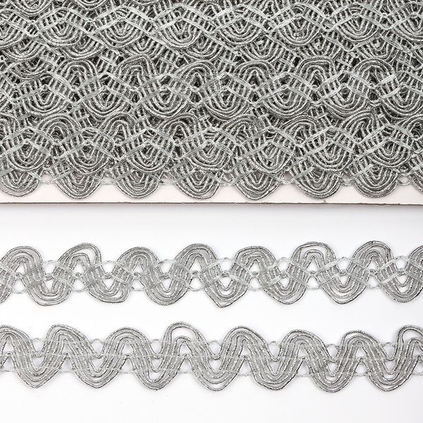 Тесьма отделочная 20 мм / 13.71 метров, TBY 901 цв.серебро