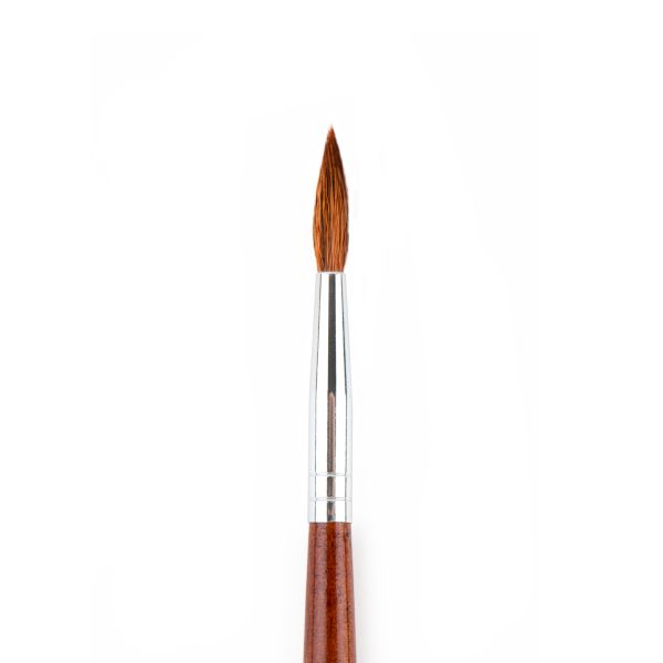 Кисть коза круглая 12 шт, длинная ручка, №04, Pentel ZBS5-04