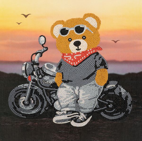 Алмазная (кристальная) мозаика Фрея, постер Мотоциклист, 30х30 см