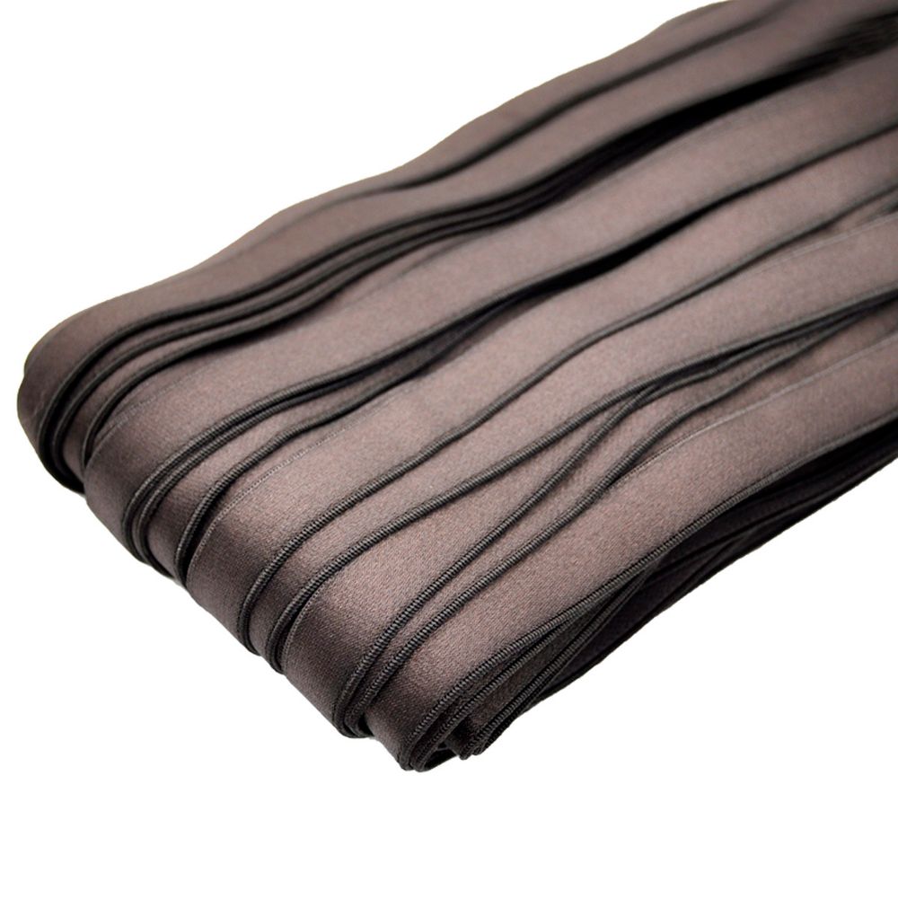 Резинка бельевая (бретелечная) атласная 14.0 мм / 25 метров, темный шоколад