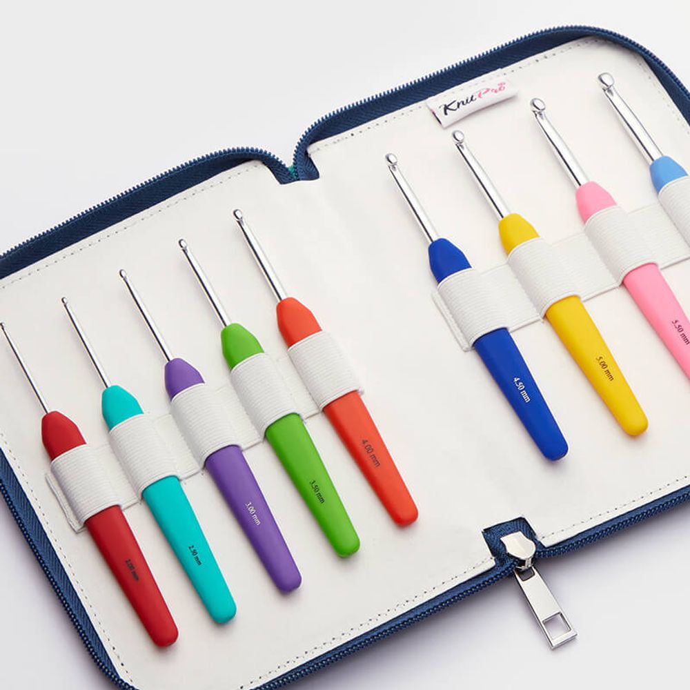 Набор крючков для вязания Knit Pro Waves алюминий/пластик, 9 видов крючков в наборе, 30930