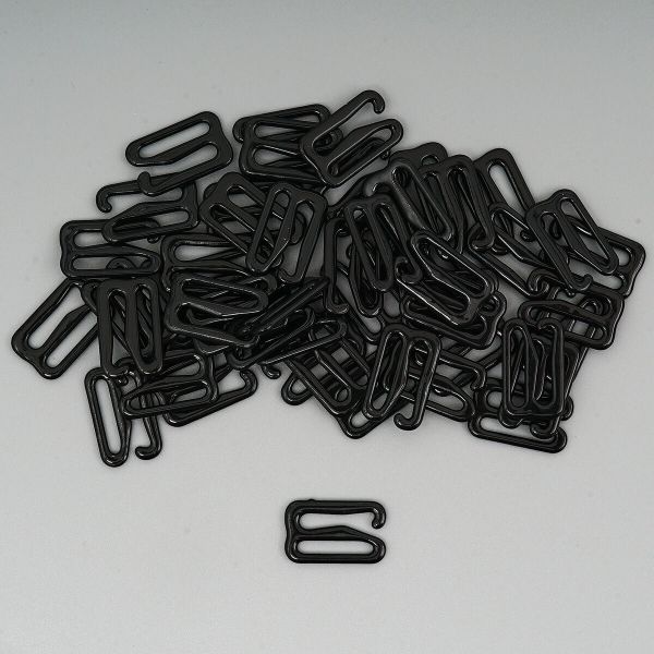 Крючки для бюстгальтера металл 12.0 мм, 50 шт, черный, Globus