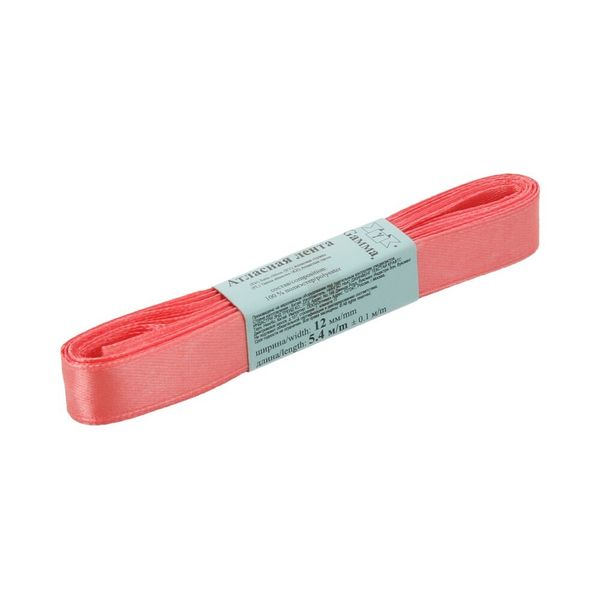 Лента атласная 1-сторонняя 12.0 мм / 10 шт по 5.4 метра, №110 розовый, Gamma AL-12P