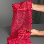Кружево бельевое эластичное 180 мм / 3 м, TBY.L1351, цв.18-1750 карминовый красный, Kruzhevo