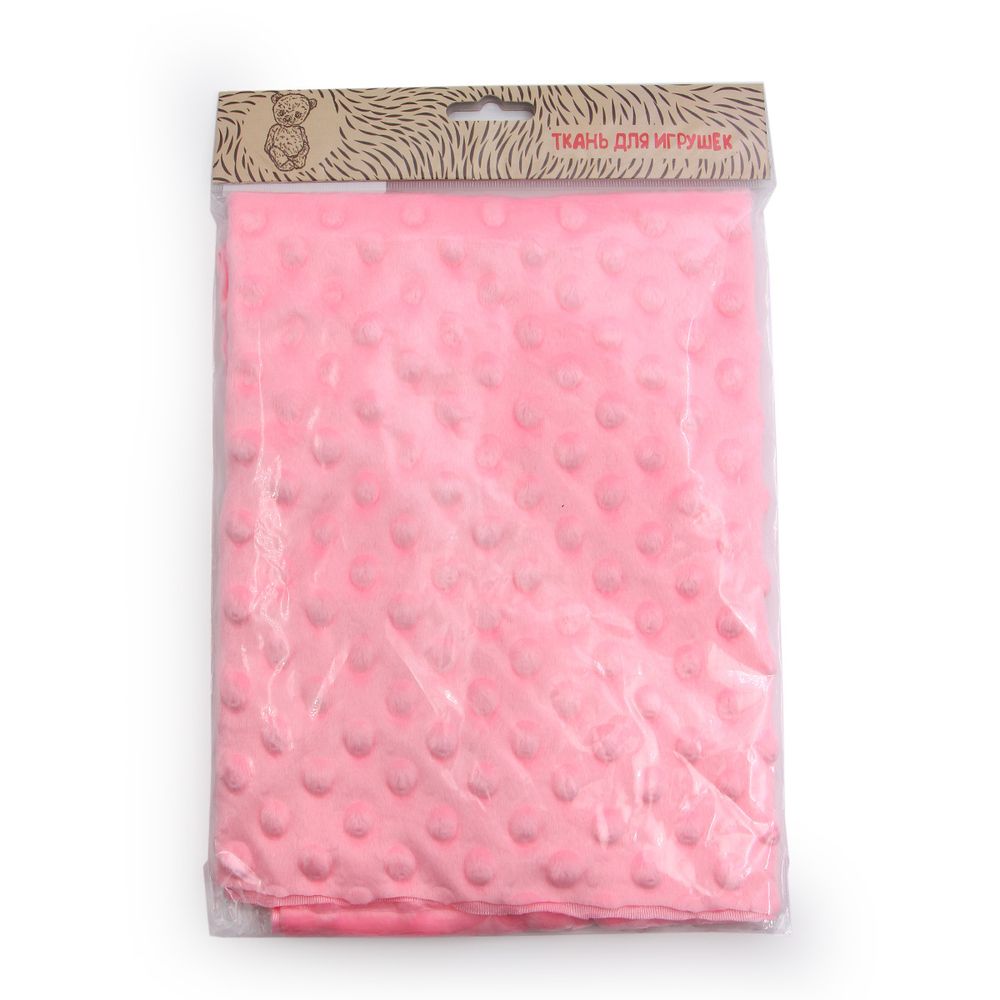 Плюш (ткань) Minky dot (45см / 50 см +- 2см), ворс 2,5мм: плотность 280 г/м² (розовый), 28896