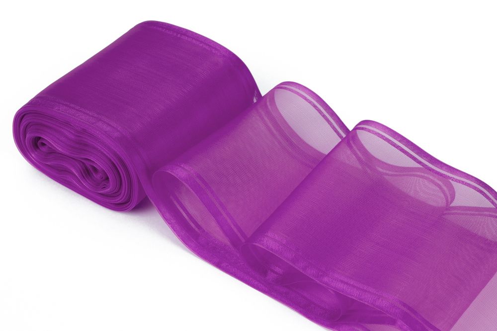Лента капроновая (органза) для бантов 98-117.0 мм / 25±1 метров, фиолетовый, Gamma C 3504
