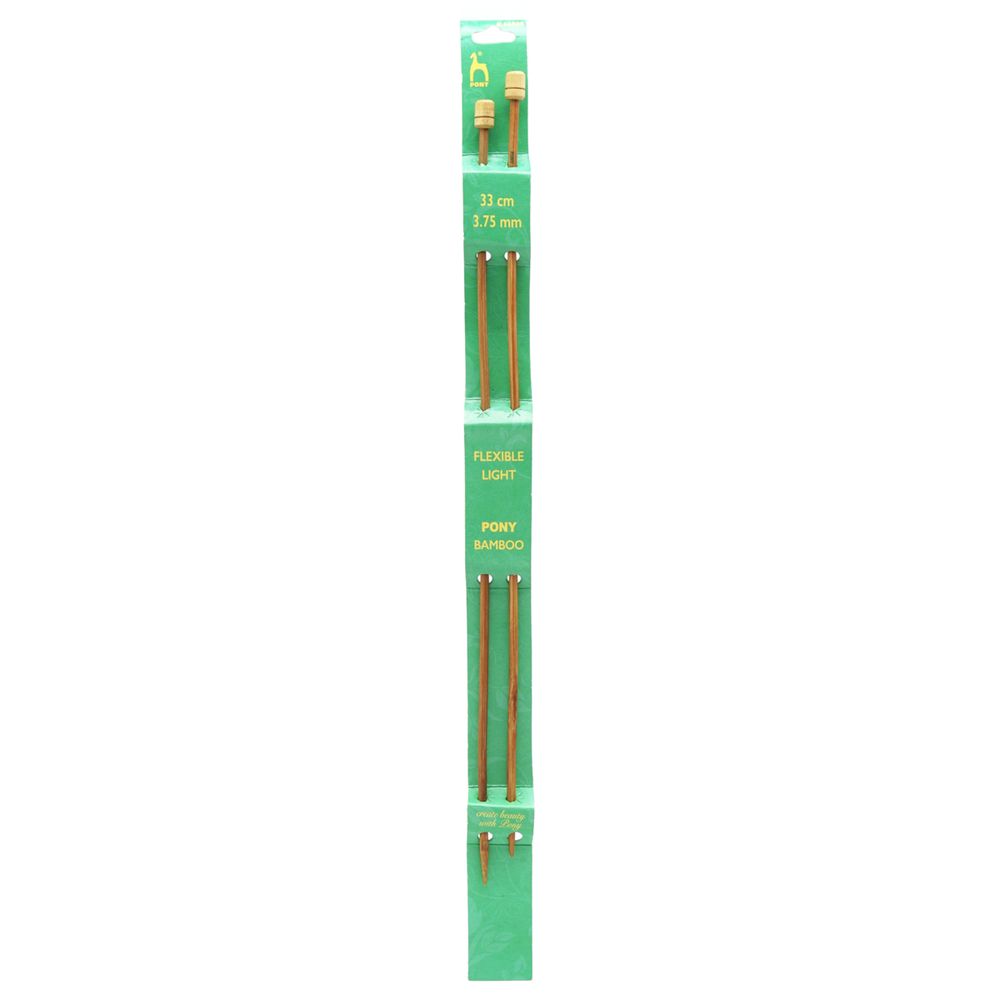 Спицы прямые Pony Bamboo ⌀3.75 мм, 33 см, бамбук, 2 шт, 66808