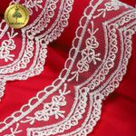 Кружево на сетке 60 мм, 2110 цв.белый уп.13.71м, Kruzhevo