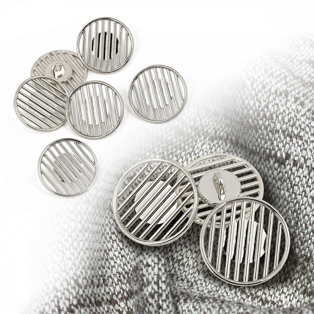 Пуговицы на ножке металлические 32L=20мм, С-MP37 цв.серебро, 10 шт