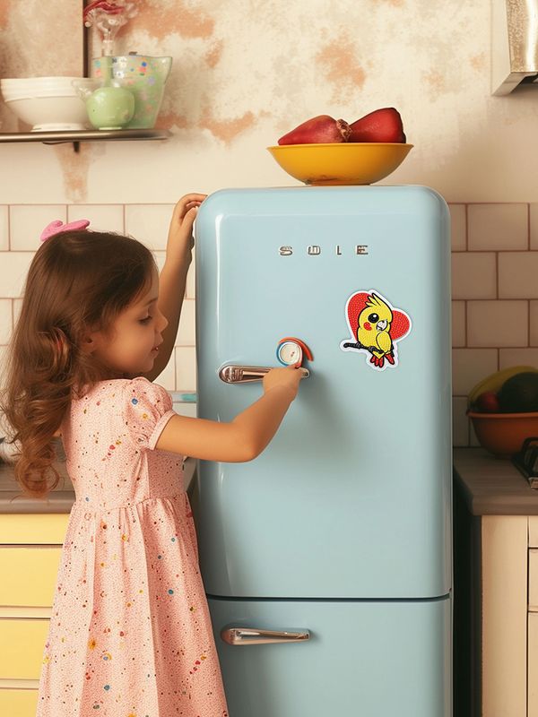 Кристальная (алмазная) мозаика Фрея ALVM-119, магнит, Желтый попугай, 9.5х11 см