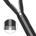 Молния трактор Arta Т6 (6 мм) 1 зам., разъем., 60 см, Decor, цв. 077 черный / 991 алюминий, уп.5 шт