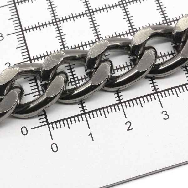 Цепь алюминиевая 19,8 мм, 14,6 мм, боб(10 м) (чер.никель) K8622