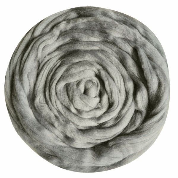 Шерсть для валяния Троицкая Гребенная лента (тонкая мериносовая шерсть) 100г цв.0174 стальной