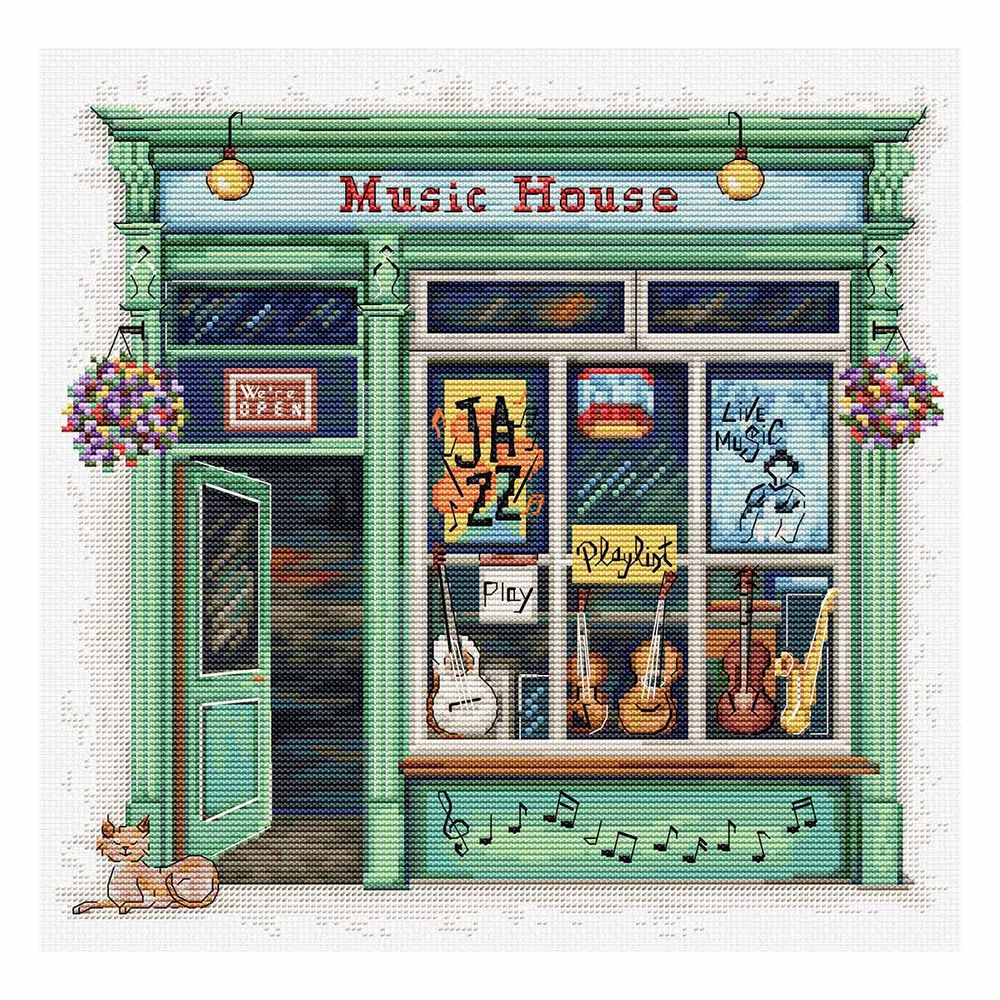 Набор для вышивания нитками Luca-S B1440, Дом музыки 25х24см