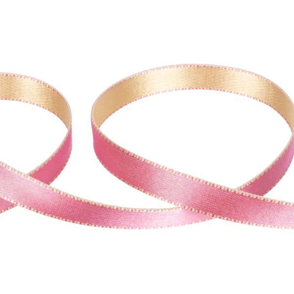 Лента атласная 2-сторонняя 10.0 мм / 22.8 метра, 018 бл.розовый/св.бежевый, Gamma ALD-10
