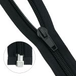 Молния спираль (витая) Т10 (10 мм) 1 зам., разъем., 80 см, черный, 10 шт