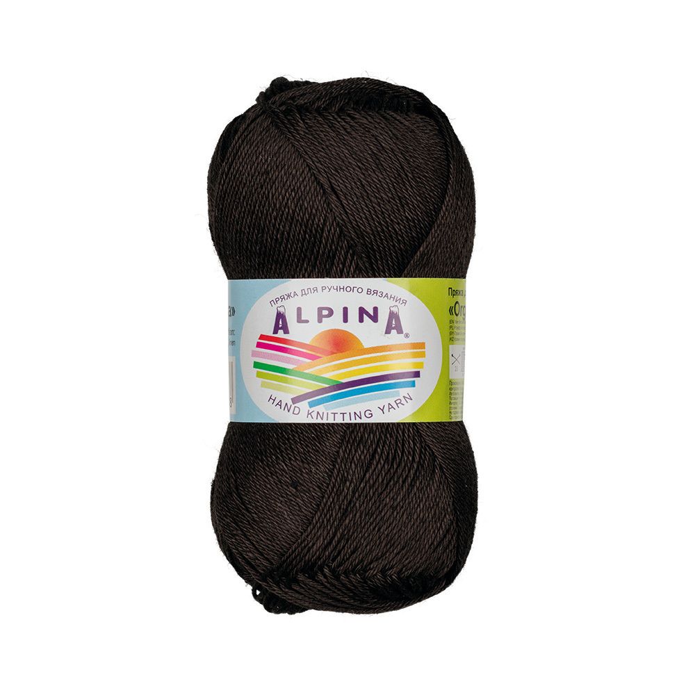 Пряжа Alpina Organica / уп.10 мот. по 50г, 170м, 02 черный