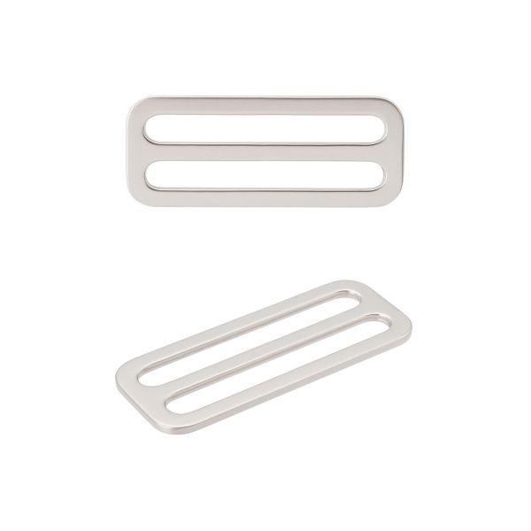 Пряжка регулировочная металл литая плоская 51.0 мм (60х24мм), никель матовый, МВ2343, 6 шт