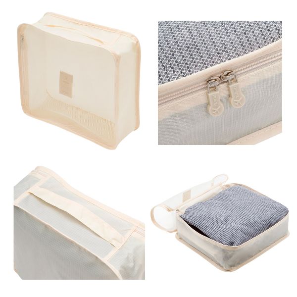 Органайзер дорожный для чемодана 7 предметов (бежевый)