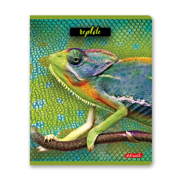 Тетрадь ученическая общая, твин лак, A5+ 80 л. на скобе 65 г/м², белизна 100%, 5 шт, клетка в термоусадочной пленке, 000487 Рептилии, Светоч 80ТСК5_8_2_1