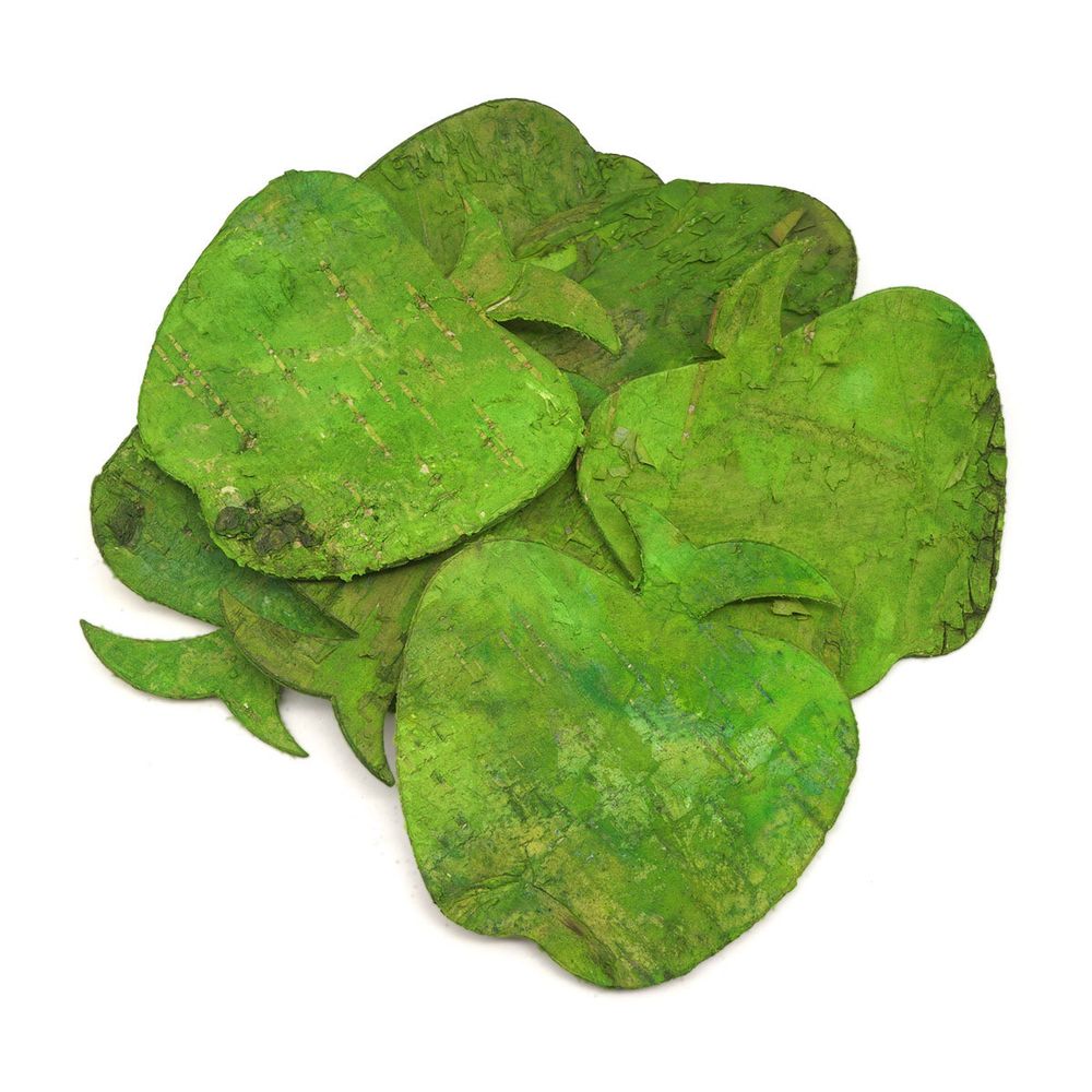 Декоративные элементы из коры дерева "Яблоко", 7см, 8 шт, зеленый