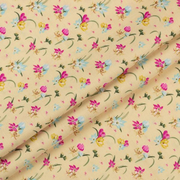 Ткань для пэчворка Peppy Весенний этюд, отрез 50х55 см, 146 г/м², ВЭ-13 желтый, Peppy