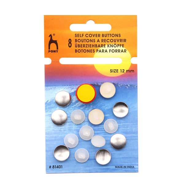 Пуговицы обтяжные 12 мм, 8 шт, Pony