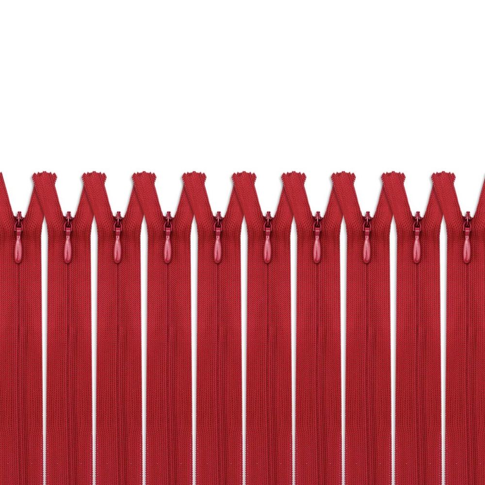 Молния потайная (скрытая) Т3 (3 мм) 1 зам., н/раз., 50 см, алый, 31280 / 50, 10 шт