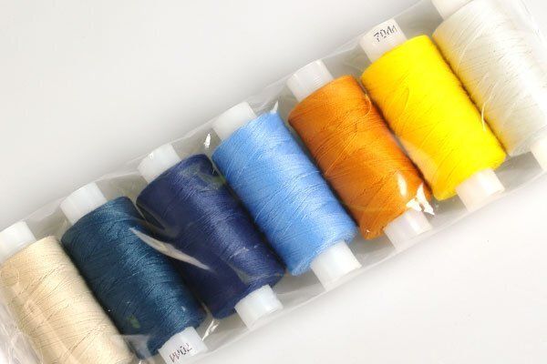 Швейные армированные нитки (набор) ПНК им.Кирова 70ЛЛ, 200 м / 7 кат., В стиле джинсов, ассорти