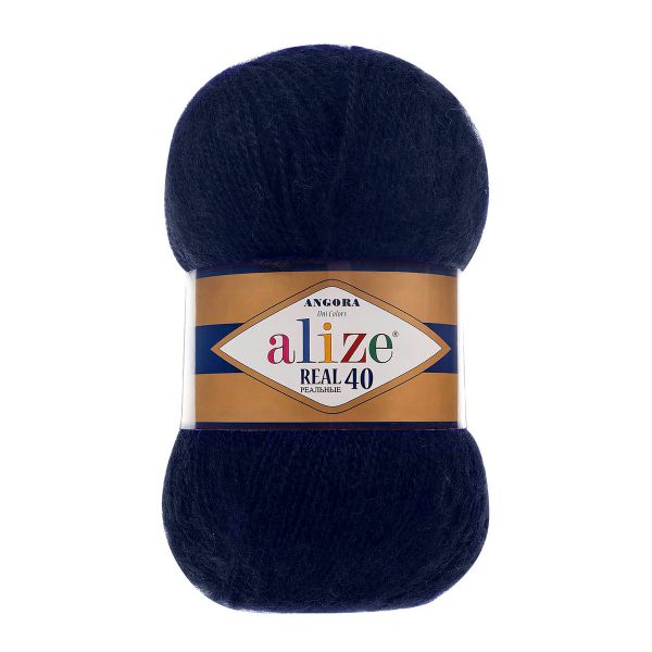Пряжа Alize (Ализе) Angora Real 40 / уп.5 мот. по 100 г, 430 м, 58 темно-синий