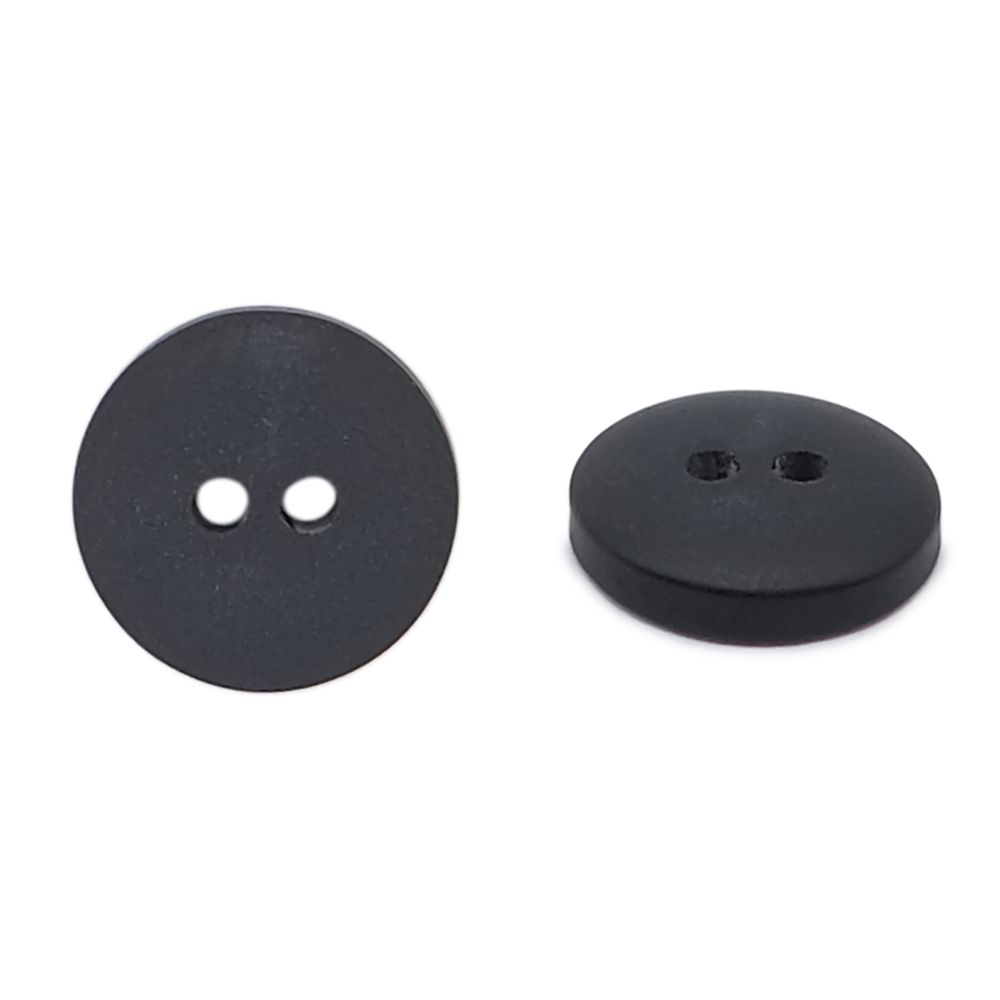Пуговицы на 2 прокола 18L (11мм), пластик (Black (черный)), CR-K18M, 144 шт