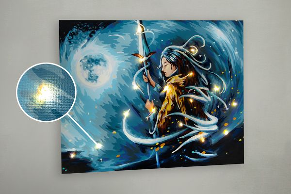 Картина по номерам Фрея, со светодиодами Укротительница волн, 50х40 см