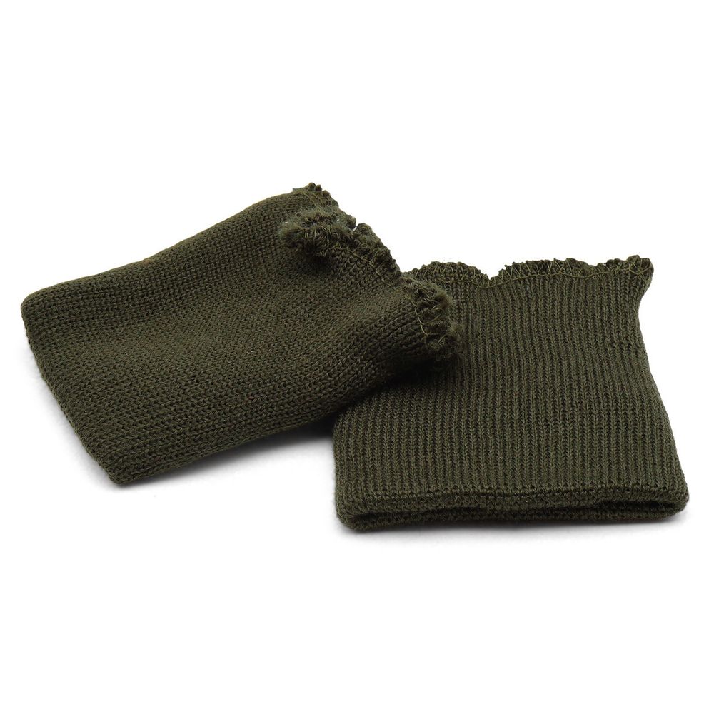 Манжеты трикотажные 8.5х9.5 см, 1 пара, плотные зимние 10 кл, 1х1, без шва, 369/1 оливковый