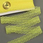 Кружево отделочное в стиле "трикотаж" 30 мм, 1659-1 цв.211 желтый уп.27,4м