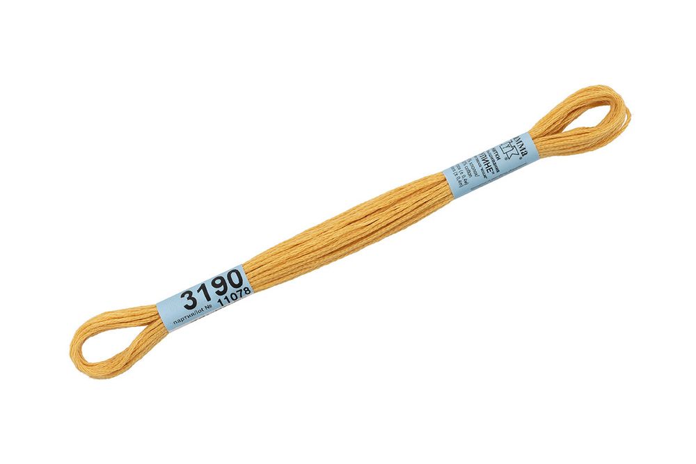 Мулине Gamma 100% хлопок, цв.3190 гр.желтый, 24 мотка по 8 метров