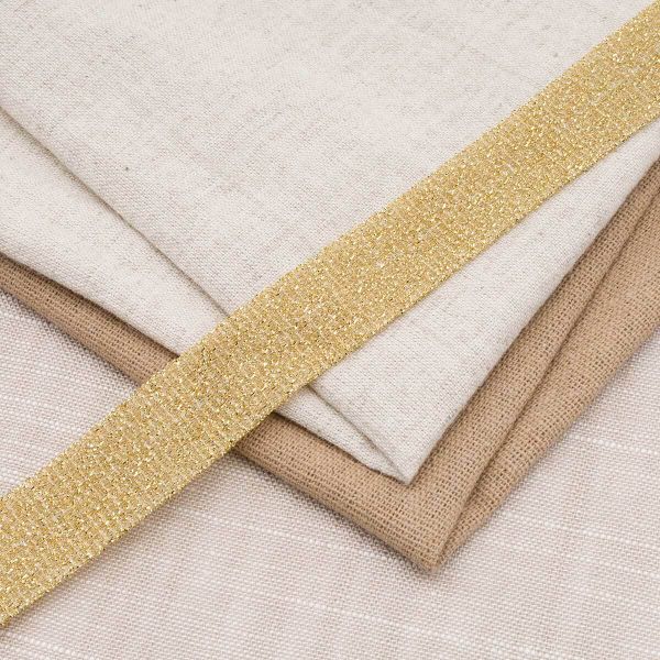 Тесьма трикотажная металлизированная 20 мм / 50 метров, золото