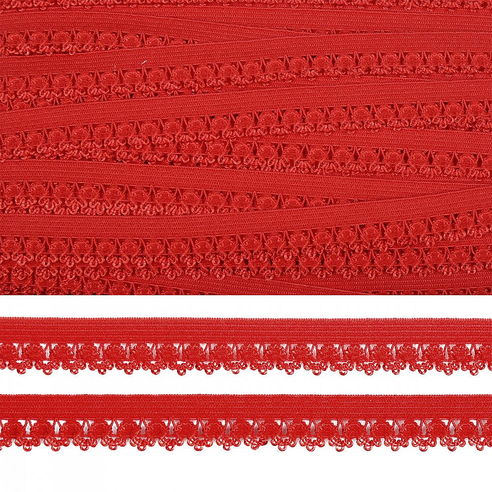 Резинка бельевая (ажурная) 12 мм / 100 метров, SD163 красный