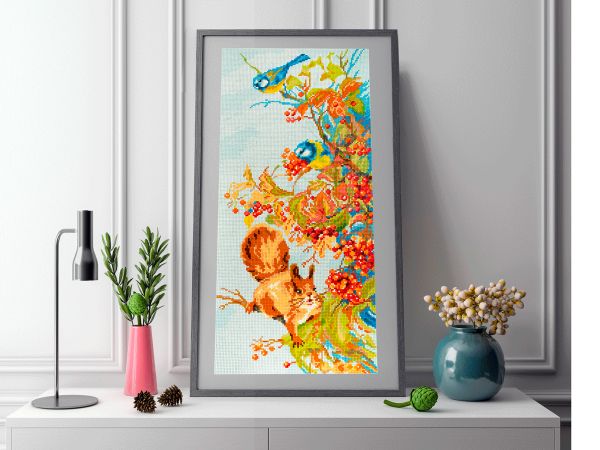 Алмазная (кристальная) мозаика Фрея, Яркая осень, 25х55 см