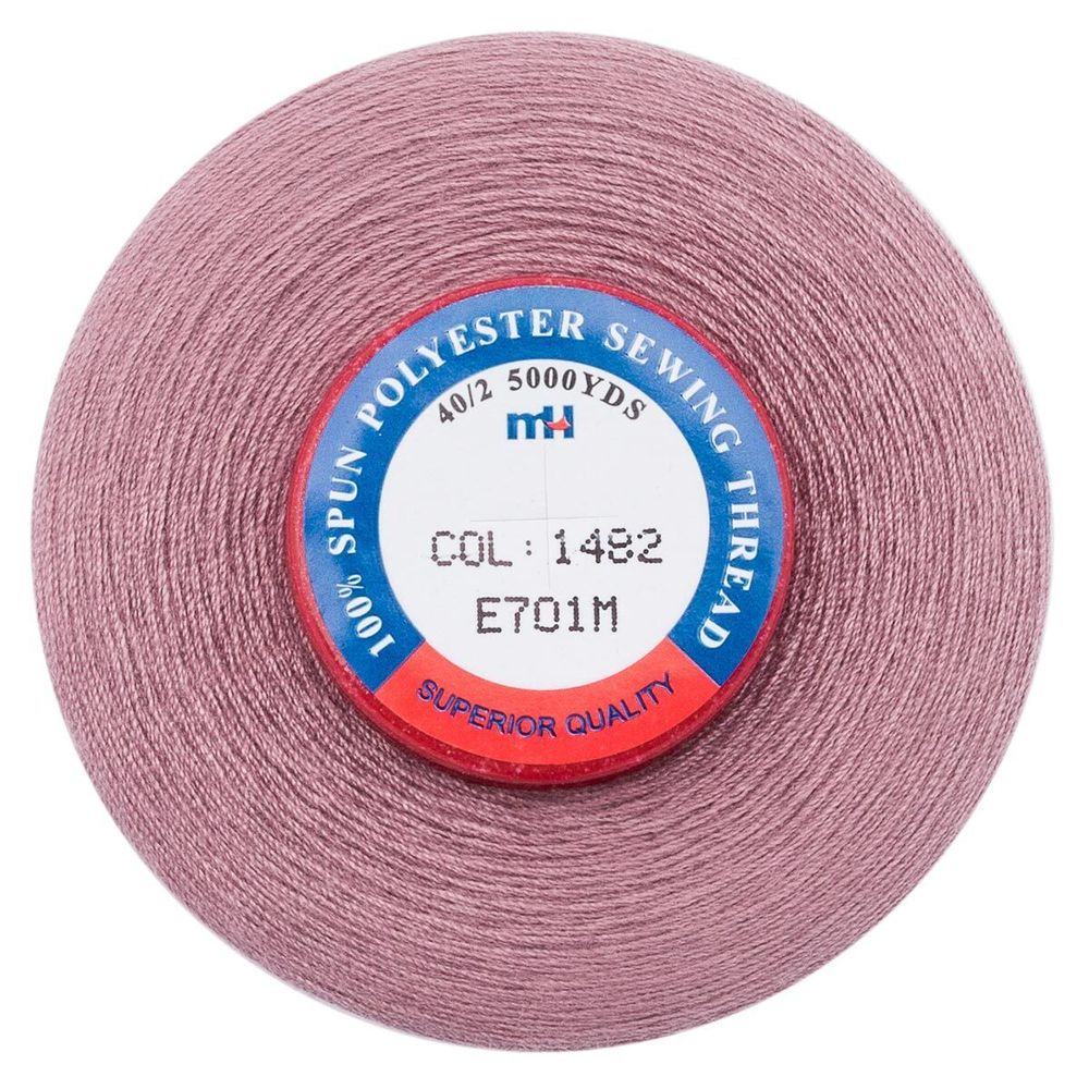 Нитки швейные Euron mH 40/2, 5000 ярд, 1482 пыльно-лиловый, 1 катушка