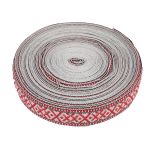 Лента (тесьма) жаккардовая 38.0 мм / 25±1 метров, для пояса, рис 9860 лен/красный №5, Gamma С3822