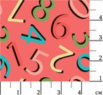Ткань для пэчворка Peppy Грамотейка, рулон 112 см / 5 метров, ГР-07 цифры красный, Peppy